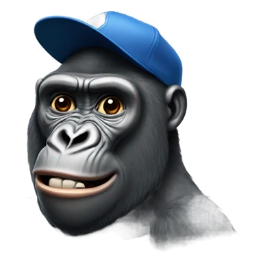 Gorilla wearing a baseball cap sticker