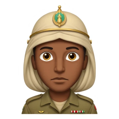 Arab 1984 soldier face without shoulders, only facre sticker