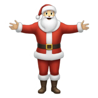 Full height Actively gesturing with hands pale skin Santa Claus sticker