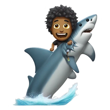 Shark with wig surfing sticker