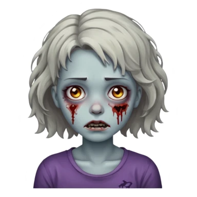 Zombie girl with bruises, she has a short wavy hair. sticker