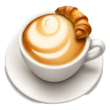 Cup of cappuccino with croissant sticker