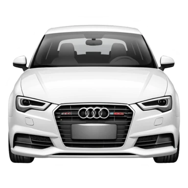 white Audi S3 8V front view detailed headlights sticker