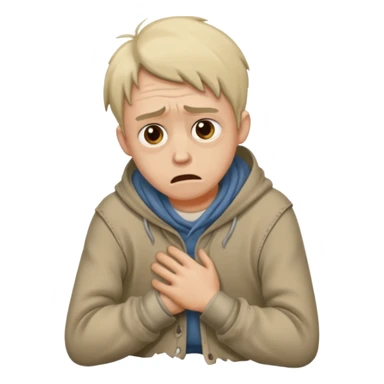 poor guy cowering sticker