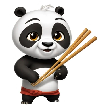 Kung Fu Panda, having chopsticks in one hand sticker