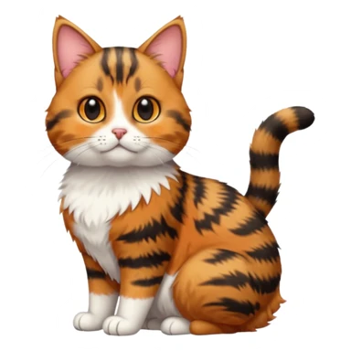 full body torbie cat with small head and short but chubby body sticker