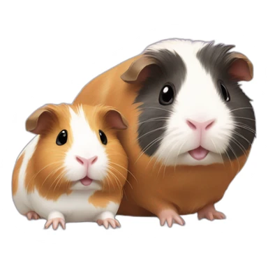Guinea pig accompanied by baby guinea pig  sticker