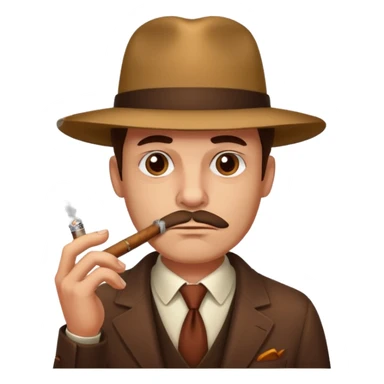 a suspicious person smoking a cigar sticker