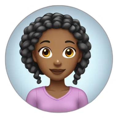 Black girl with long curly boxbraids sticker
