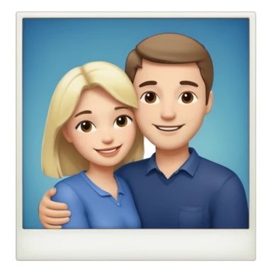 Couple hugs polaroid photo sticker