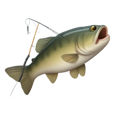 Catfish holding fishing rod sticker