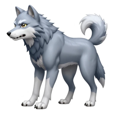 Toony Cartoony Animesque Ginga Nagareboshi Gin/Silver Fang the wolf (full body) (feral) (4 legs) (canine) sticker
