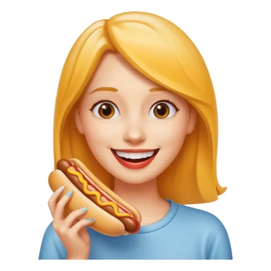 hotdog eating woman sticker