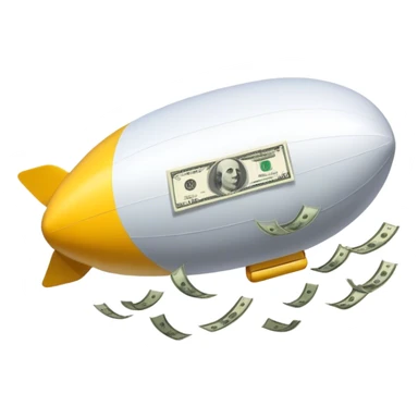 make a blimp with money popping out of it sticker