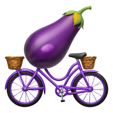 An eggplant on a bike sticker