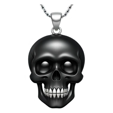 A black skull pendant sticker