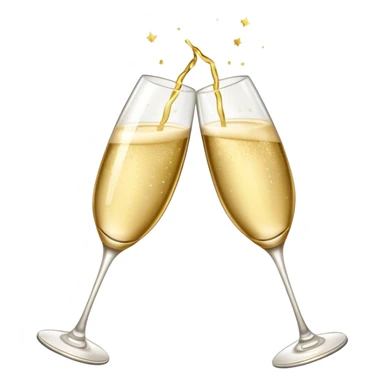 two clinking glasses emoji, anniversary, celebration, sparkles, happy sticker