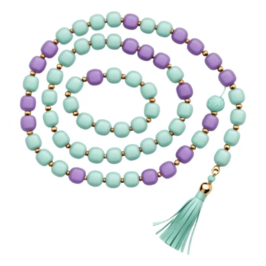 Light mint purple floral Muslim prayer beads sticker