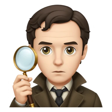 sherlock holmesholding magnifying glass sticker