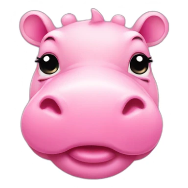 cute pink hippo showing his tongue sticker