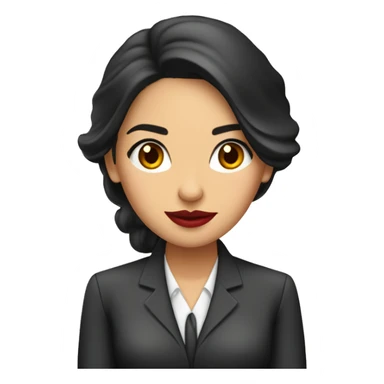 Secretaria morena cabello teñido lacio largo labios rojos sticker