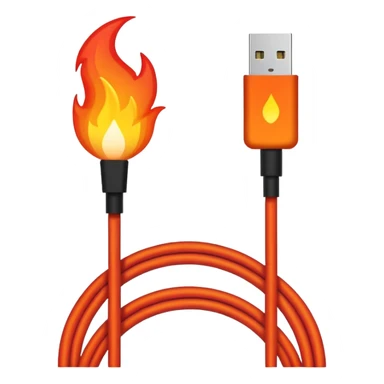 a fire usb-C cable sticker