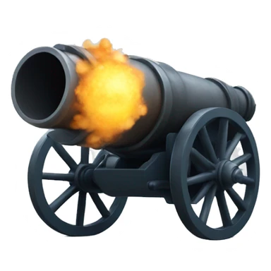 Cannon firing cannonball sticker