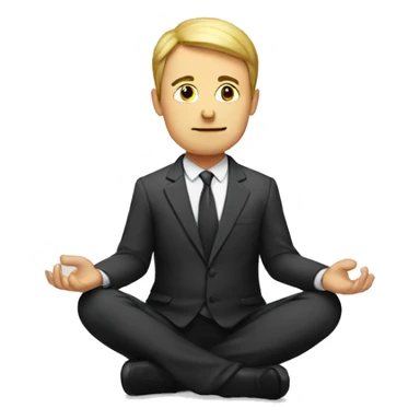 European man in suit meditating sticker