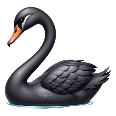 black shiny weeping swan sticker