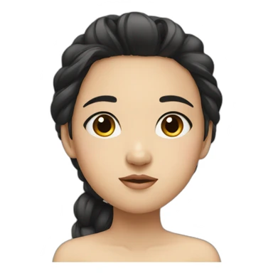 Side eye OK asian girl face with black hair sticker