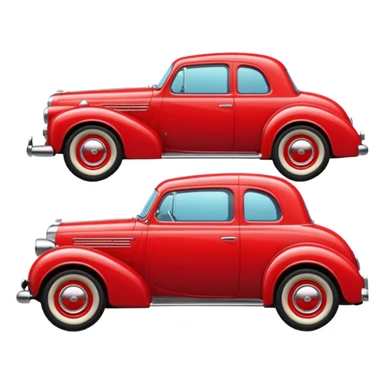 classic red car sticker