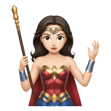 Wonder Woman holding white orchestra conductor’s baton sticker