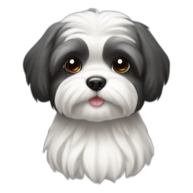 Shitzu roux gris noir et blanc sticker