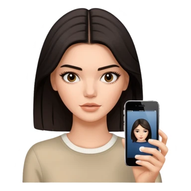 kendall jenner with iphone in hand sticker