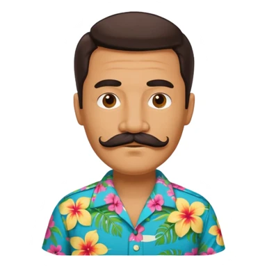 Retro 70s man  in hawaii t-shirt sticker