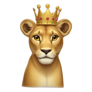 Lioness with crown sticker