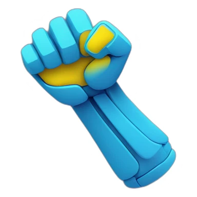 Generate an Flexed Biceps icon in the style of "artificial intelligence" using neon shades of blue, yellow and purple. it should be simple and minimalistic enough to remove the background. sticker
