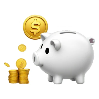 coin with piggy bank on it sticker