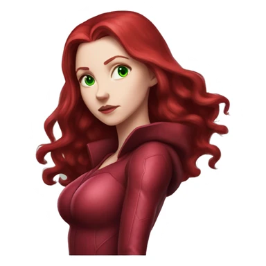 wanda maximoff scarlet witch green eyes red hair sticker
