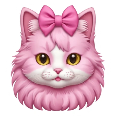 cute cat pink with bow sticker
