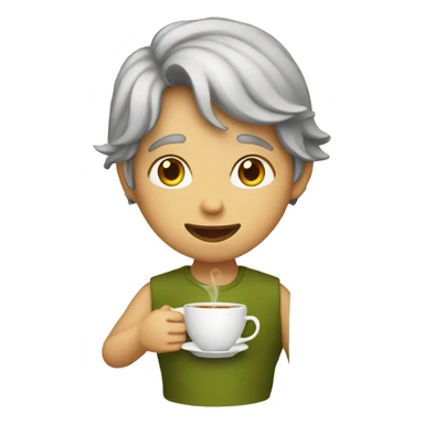 emoji sideeying drinking tea sticker
