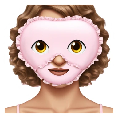 plain light pink sleep mask with ruffles sticker