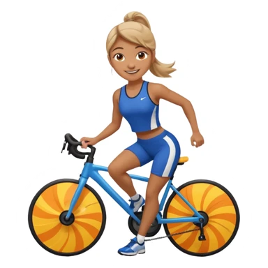 woman in spining sport sticker