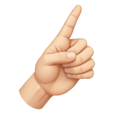 The hand is in a fist with the fingers curled inward, touching the palm. The thumb is extended and rests against the side of the index finger. The palm is facing forward.  sticker