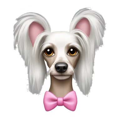 Chinese crested with pink bow sticker