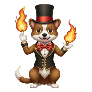 dog vintage-circus-performer-spitting-fire sticker