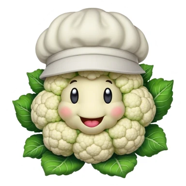 Cauliflower with a hat sticker