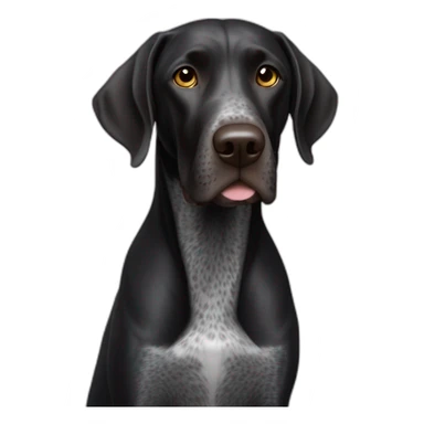 black german shorthair pointer, full black head, without white on the head, with white hair on the snout sticker