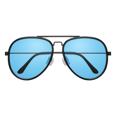 Light blue geometric aviator sunglasses with a black frame  sticker