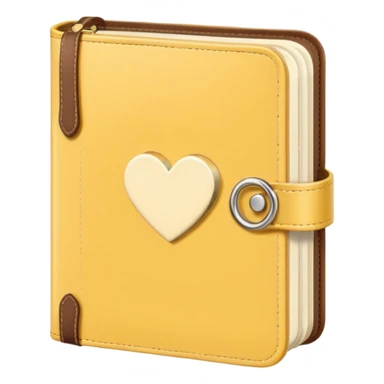 cute agenda , butter yellow/gold/brown themed with maybe a little heart on it. its paper in it and rings at the top of it where the paper is on sticker